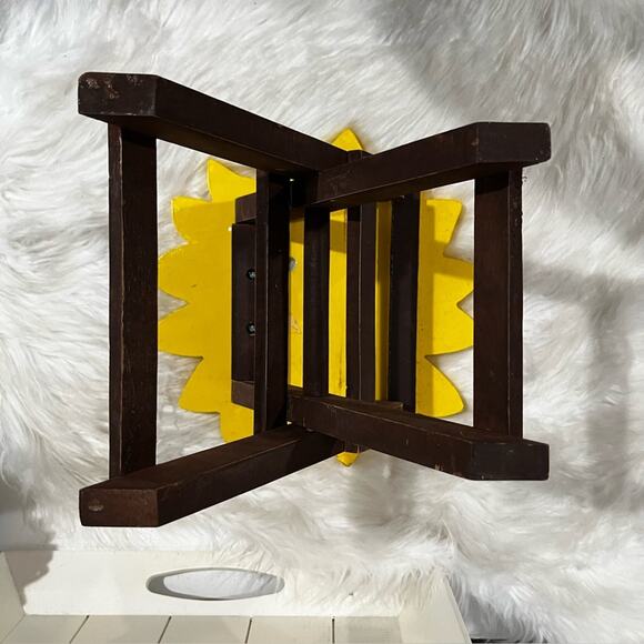 NEW Sunflower Rustic Farmhouse Handcrafted Folding Plant Stand 19” - Picture 10 of 16